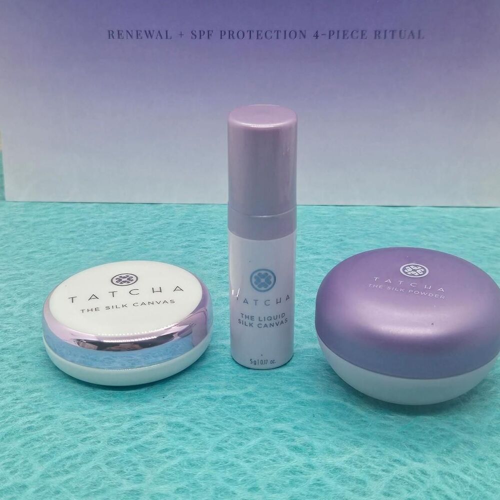 Tatcha Silk Powder , Silk Canvas Primer , Liquid Primer Travel Size Bundle New